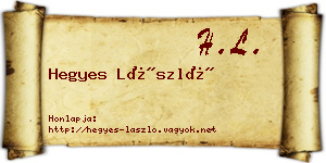 Hegyes László névjegykártya