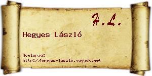 Hegyes László névjegykártya